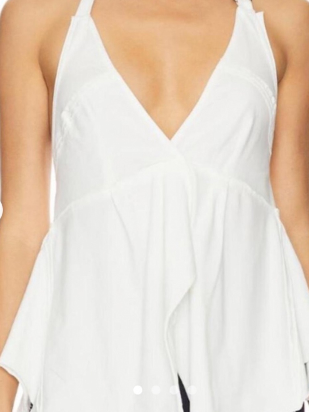 EUC Free People White Halter Flowy Top XS